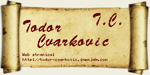 Todor Čvarković vizit kartica